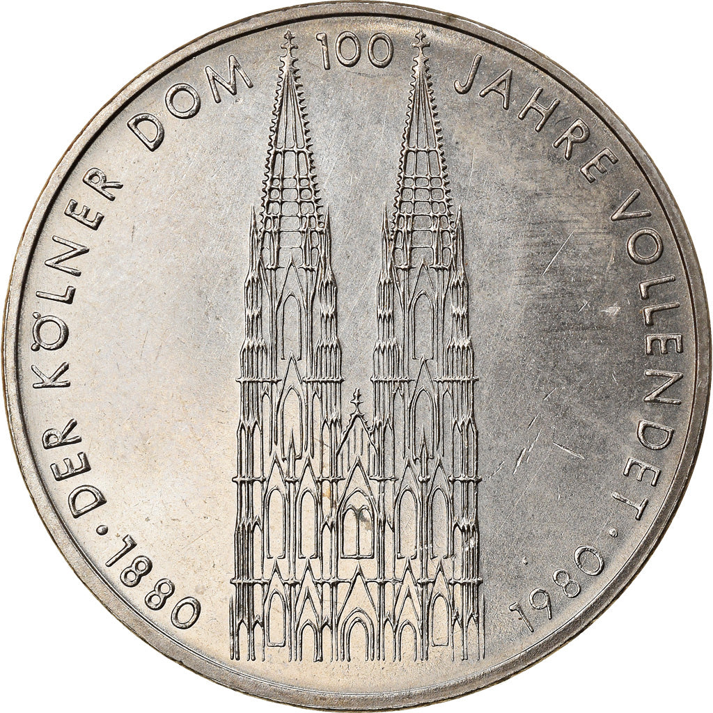 Coin, GERMANY - FEDERAL REPUBLIC, 5 Mark, 1980, Stuttgart, Germany, AU(55-58)