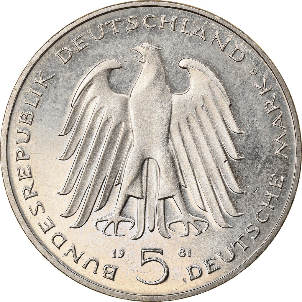 Monnaie, République fédérale allemande, 5 Mark, 1981, Karlsruhe, Germany