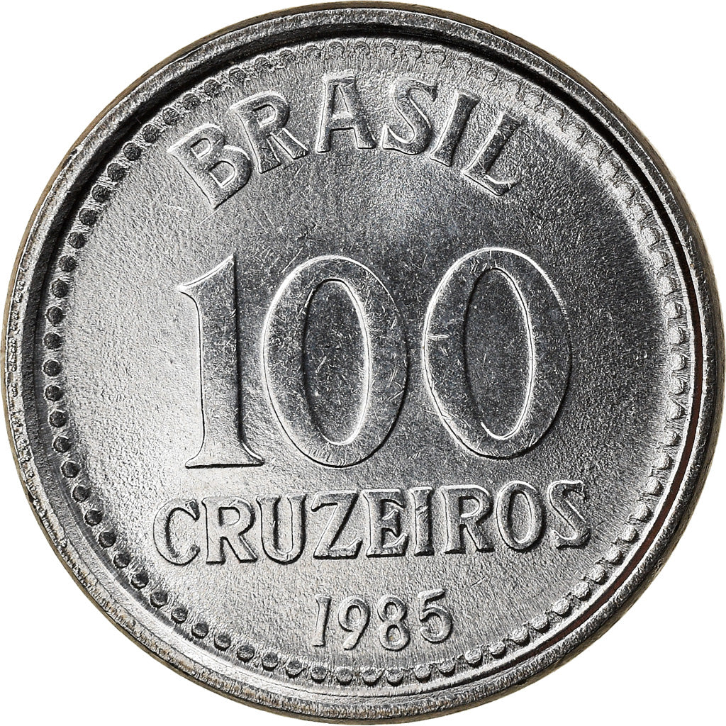 Coin, Brazil, 100 Cruzeiros, 1985, AU(55-58), Stainless Steel, KM:595