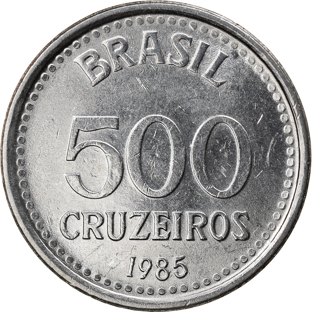 Münze, Brasilien, 500 Cruzeiros, 1985, SS, Stainless Steel, KM:597