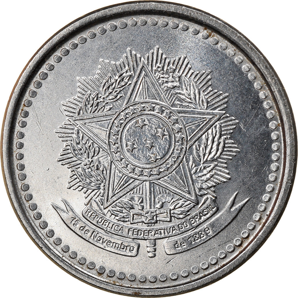 Coin, Brazil, 200 Cruzeiros, 1986, EF(40-45), Stainless Steel, KM:596