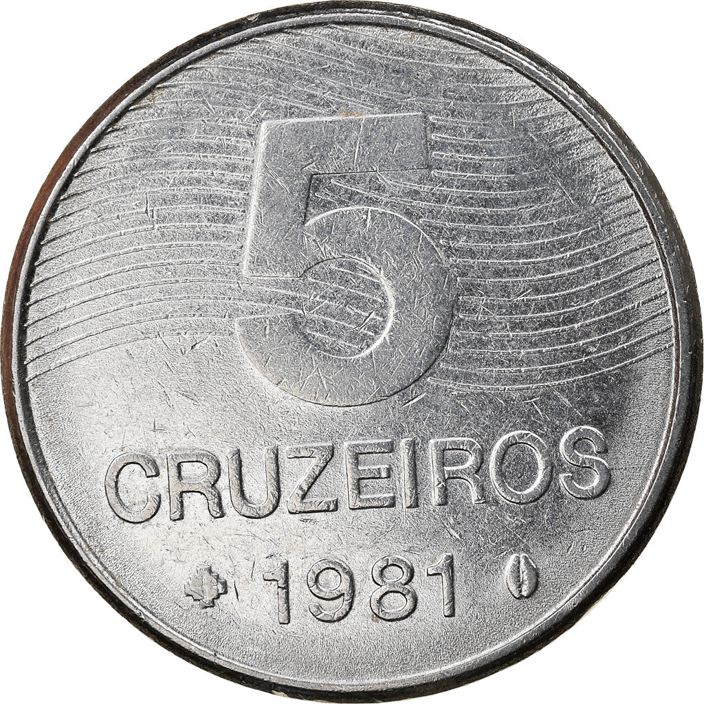 Monnaie, Brésil, 5 Cruzeiros, 1981, TTB, Stainless Steel, KM:591