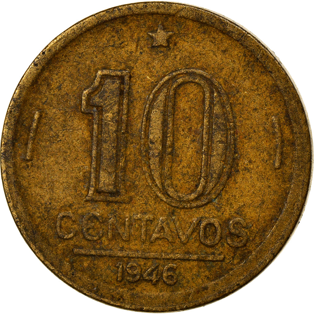 Monnaie, Brésil, 10 Centavos, 1946, TB+, Aluminum-Bronze, KM:555a.2