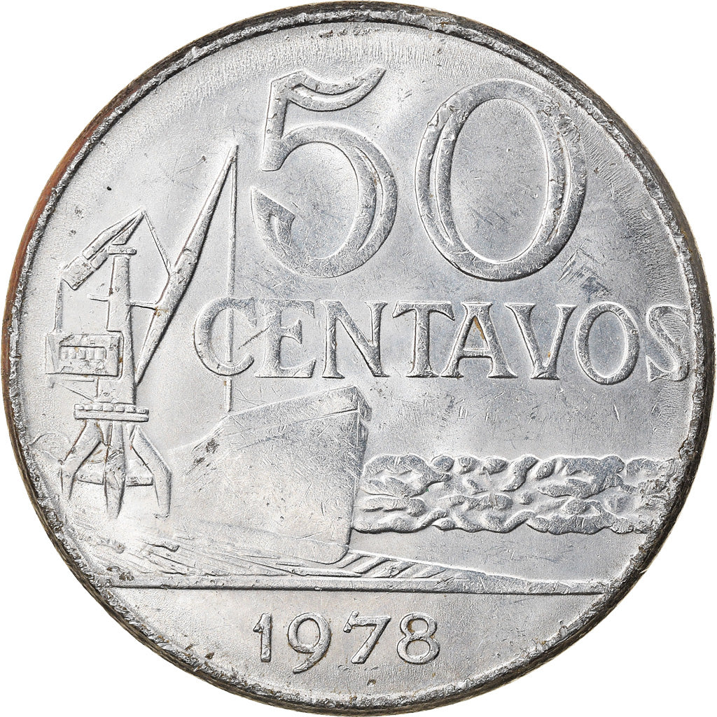 Coin, Brazil, 50 Centavos, 1978, EF(40-45), Stainless Steel, KM:580b