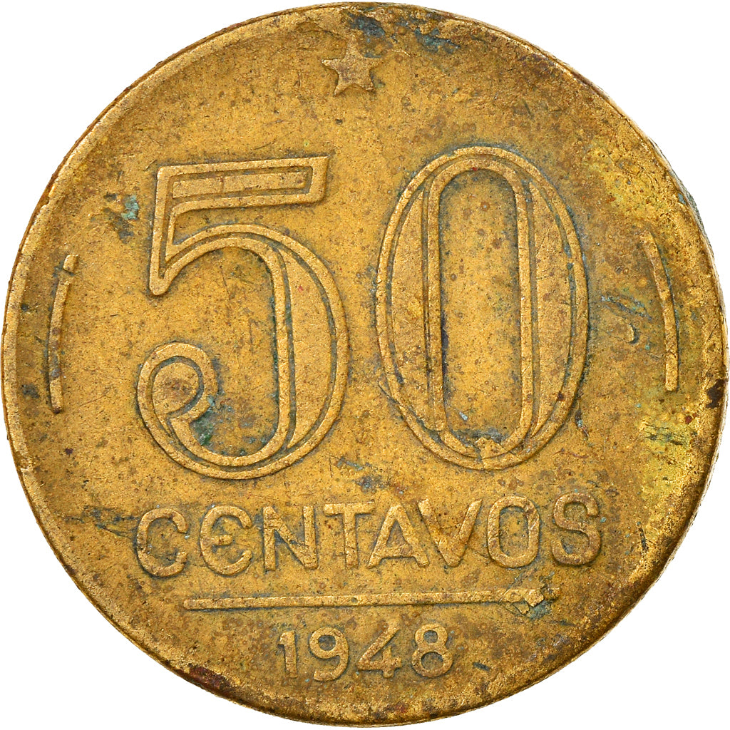 Munten, Brazilië, 50 Centavos, 1948, FR+, Aluminum-Bronze, KM:563