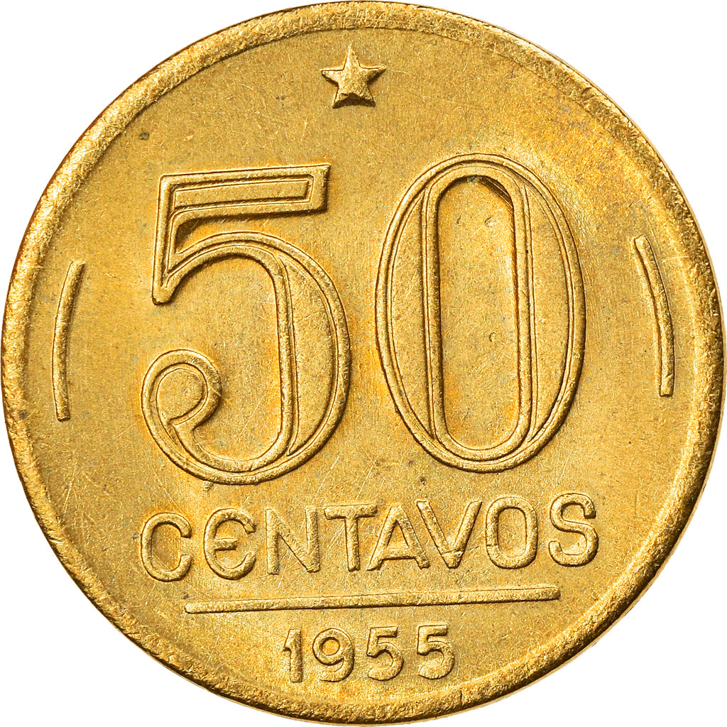 Munten, Brazilië, 50 Centavos, 1955, PR, Aluminum-Bronze, KM:563