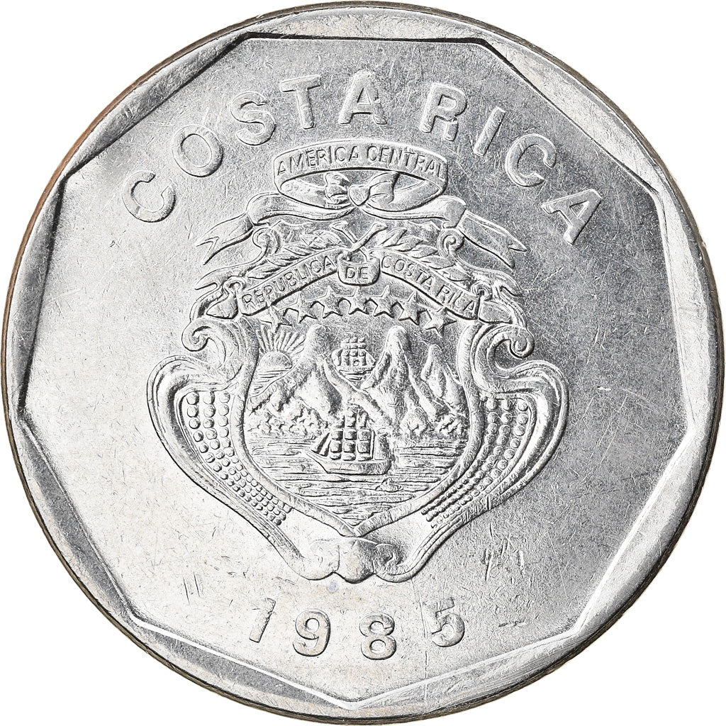 Moneta, Costa Rica, 20 Colones, 1985, EF(40-45), Stal nierdzewna, KM:216.2