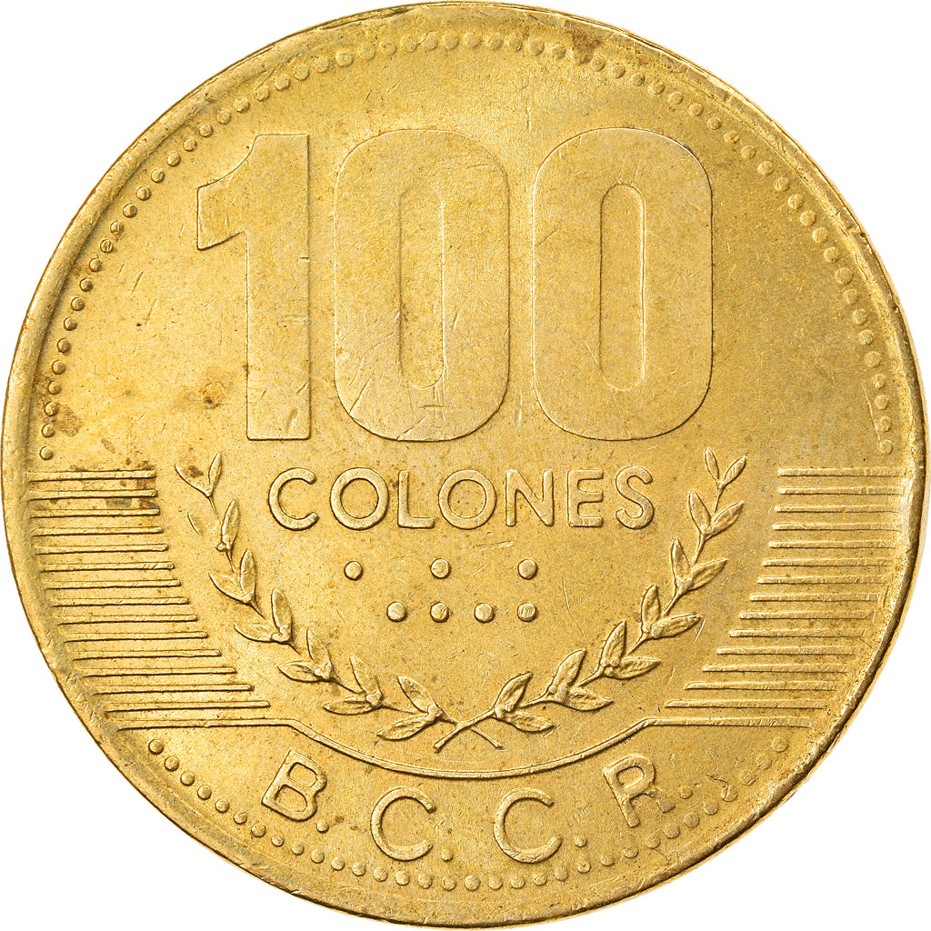 Coin, Costa Rica, 100 Colones, 1998, EF(40-45), Brass, KM:230a