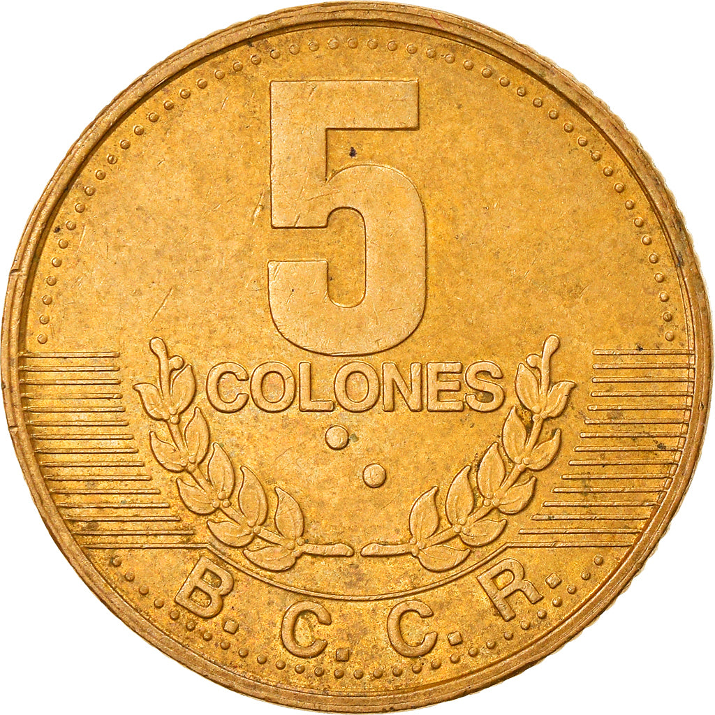 Monnaie, Costa Rica, 5 Colones, 1995, TTB, Brass plated steel, KM:227