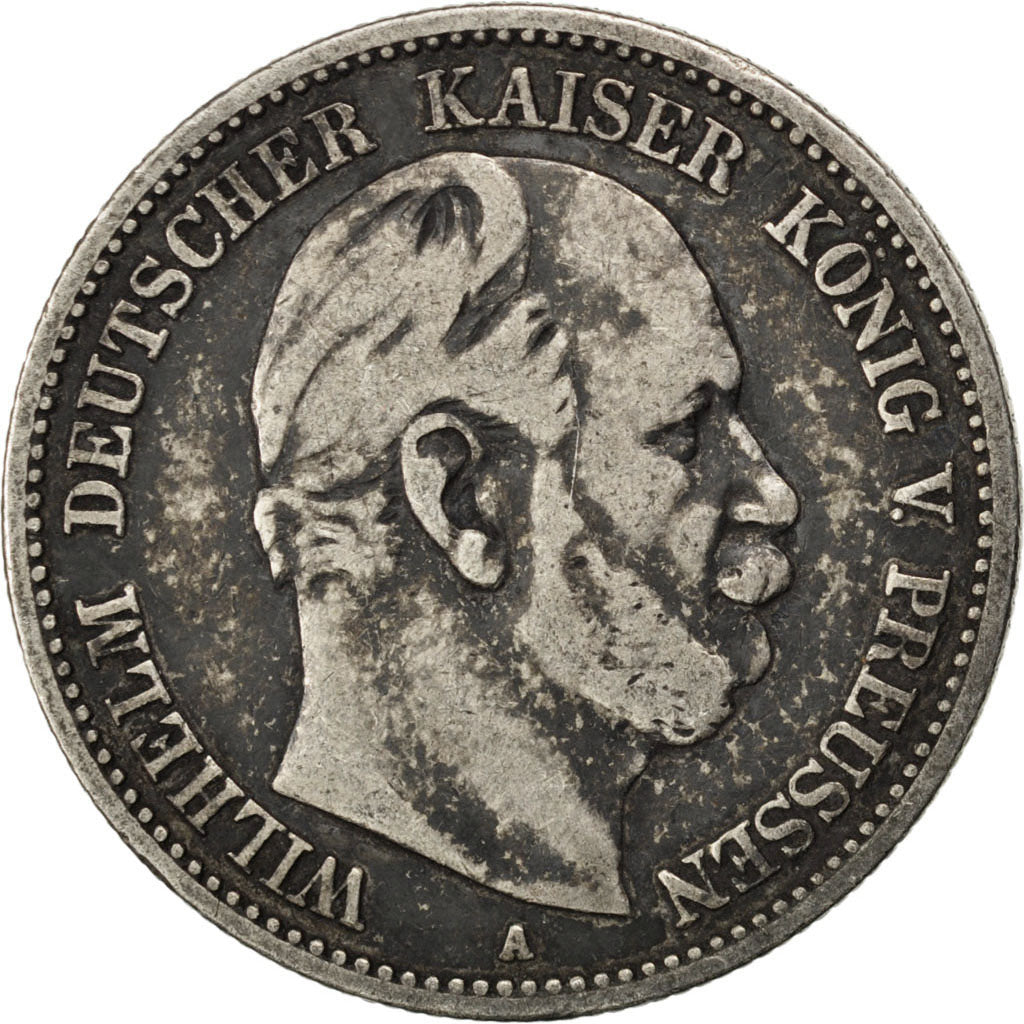 German States, 2 Mark, 1883, Berlin, KM #506, VF(20-25), Silver, 10.98