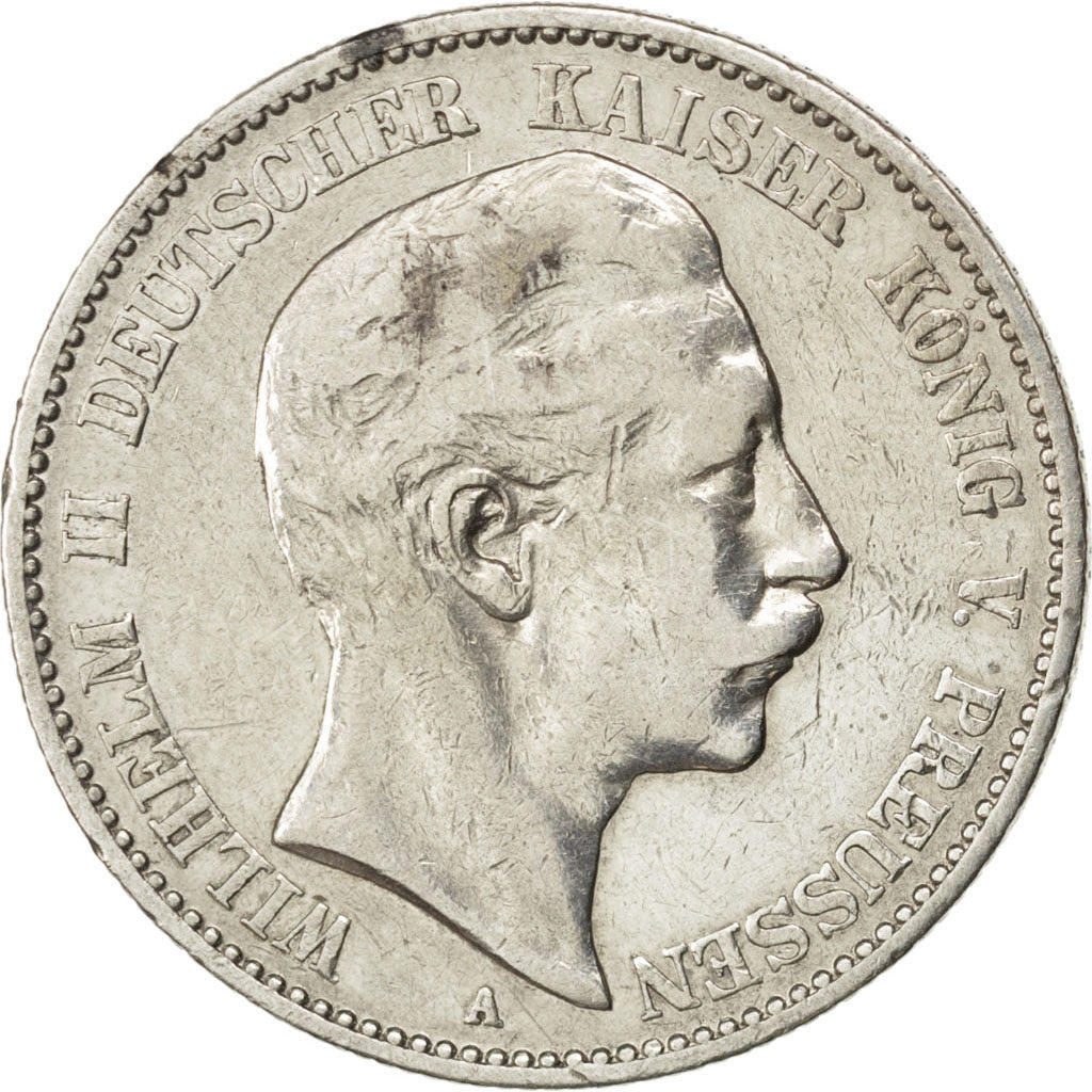German States, 2 Mark, 1893, Berlin, KM #522, VF(20-25), Silver, 28, 10.98