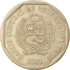 Moeda, Peru, Nuevo Sol, 2001, Lima, EF(40-45), Cobre-Níquel-Zinco, KM:308.4