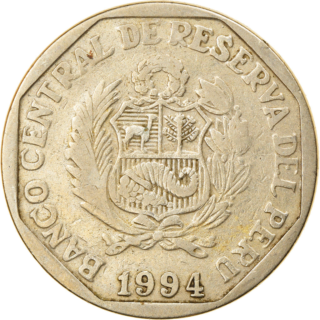 Coin, Peru, Nuevo Sol, 1994, Lima, EF(40-45), Gold, KM:312