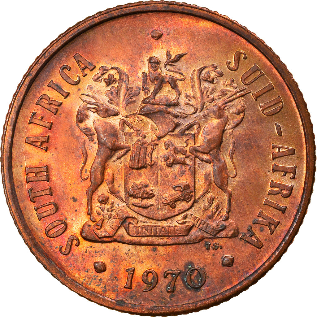 Coin, South Africa, 2 Cents, 1970, EF(40-45), Bronze, KM:83