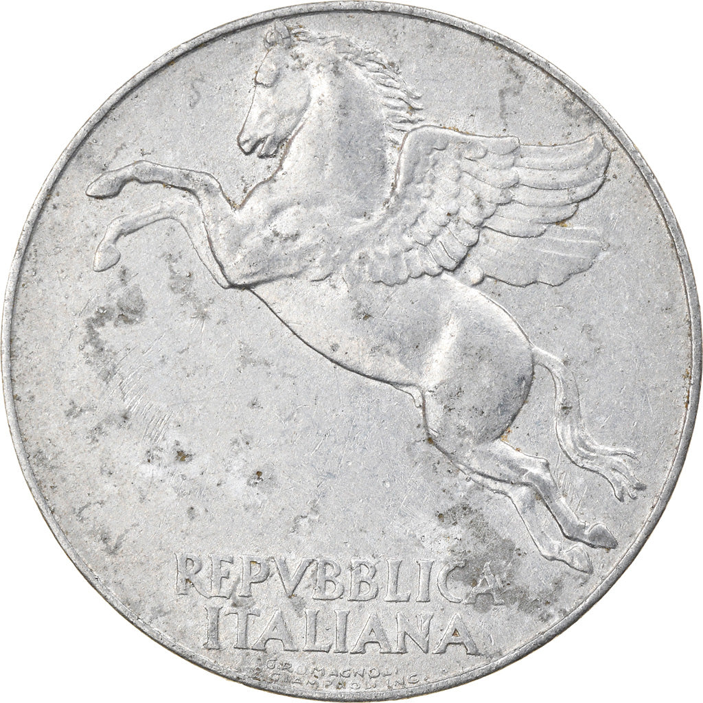 Coin, Italy, 10 Lire, 1950, Rome, EF(40-45), Aluminum, KM:90