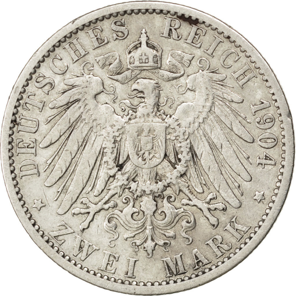 Coin, German States, PRUSSIA, Wilhelm II, 2 Mark, 1904, Berlin, EF(40-45)