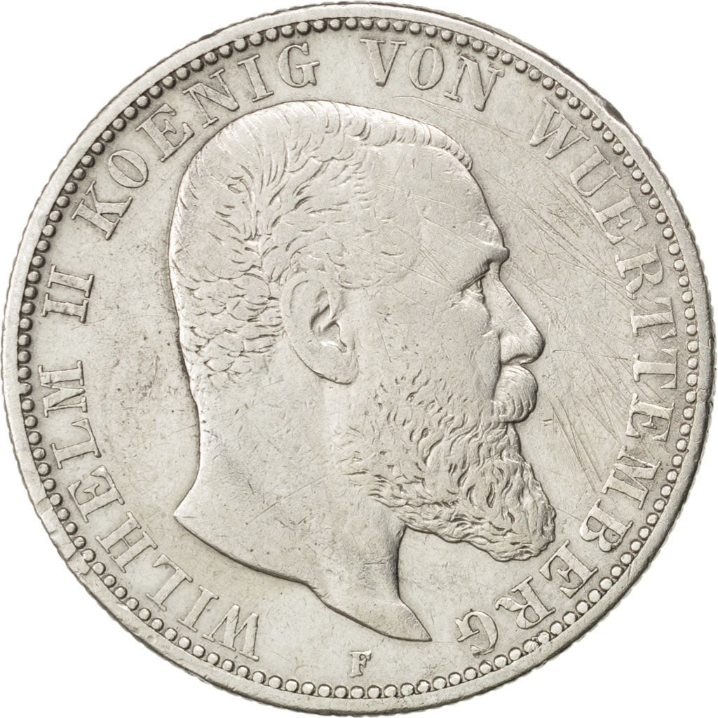 German States, 2 Mark, 1904, Freudenstadt, KM #631, VF(20-25), Silver, 28, 11.00