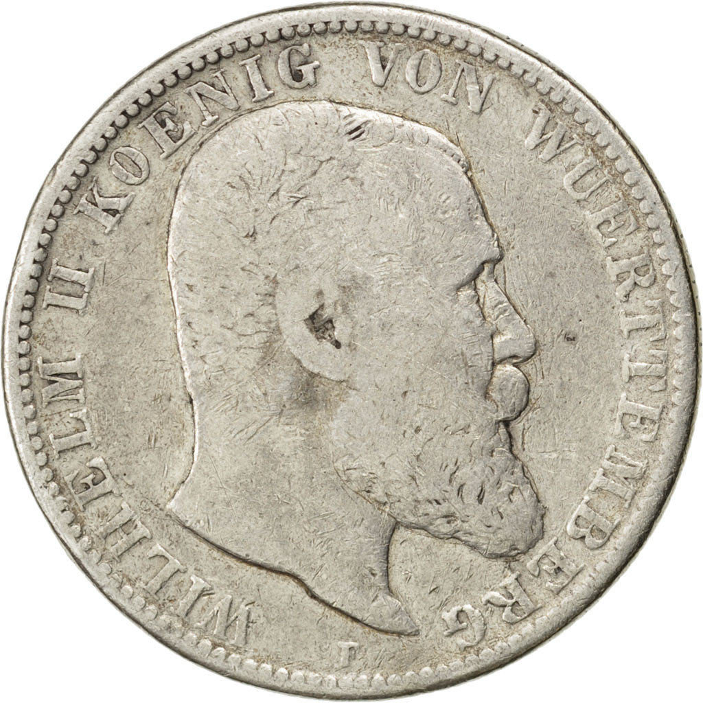 Coin, German States, WURTTEMBERG, Wilhelm II, 2 Mark, 1901, Freudenstadt