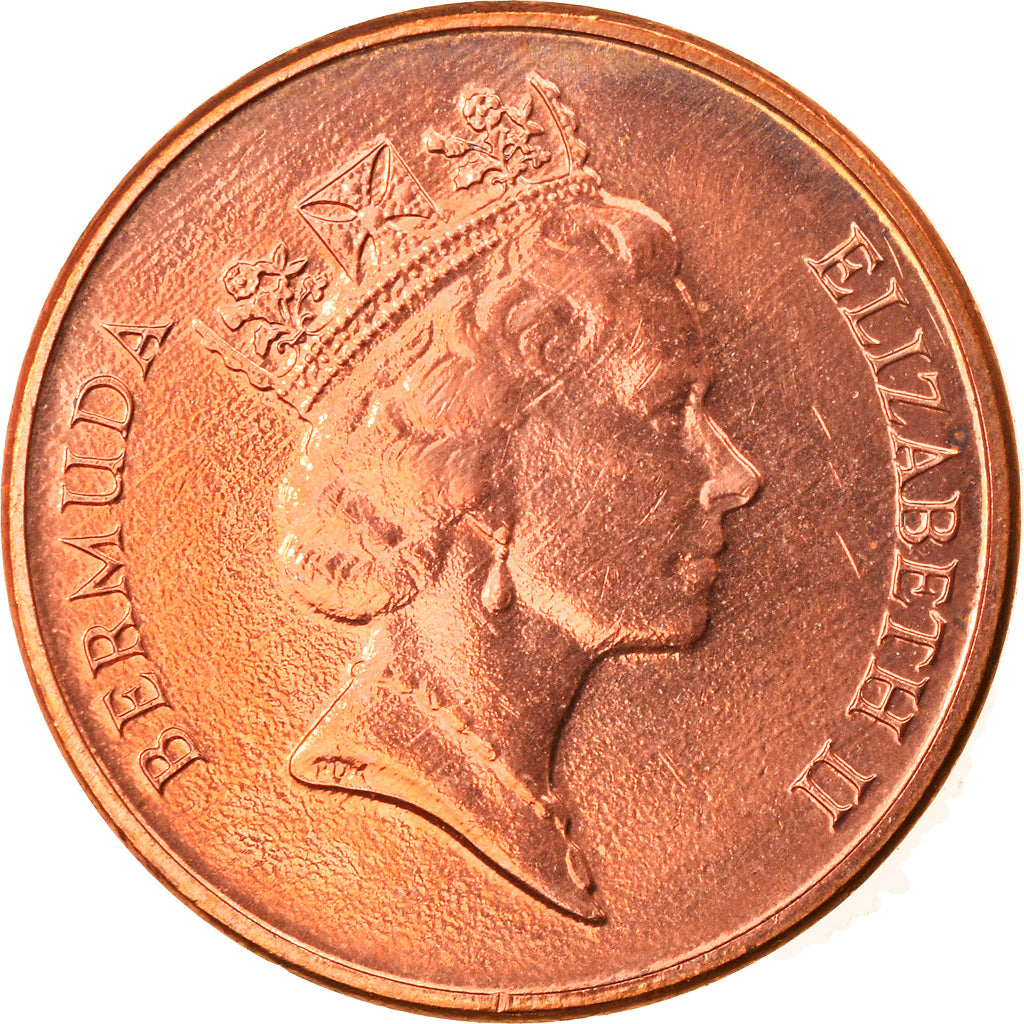 Coin, Bermuda, Elizabeth II, Cent, 1997, MS(63), Copper Plated Zinc, KM:44b