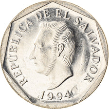 Moneta, El Salvador, 5 Centavos, 1994, SPL, Acciaio ricoperto in nichel, KM:154b