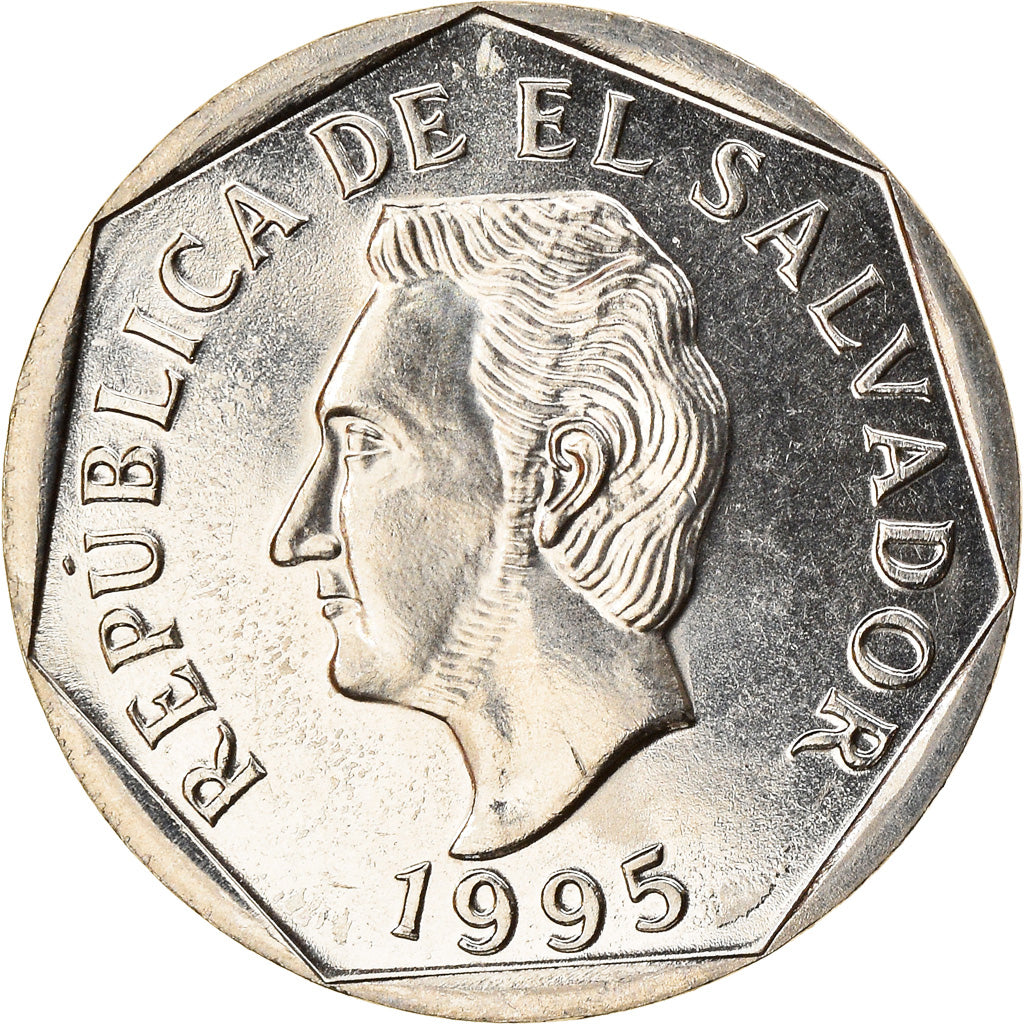 Coin, El Salvador, 10 Centavos, 1995, MS(63), Copper-Nickel Clad Steel, KM:155b
