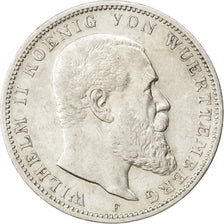 Coin, German States, WURTTEMBERG, Wilhelm II, 3 Mark, 1909, Freudenstadt