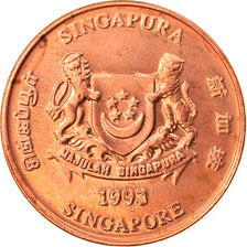 Moneta, Singapore, Cent, 1993, Singapore Mint, SPL, Zinco placcato rame, KM:98