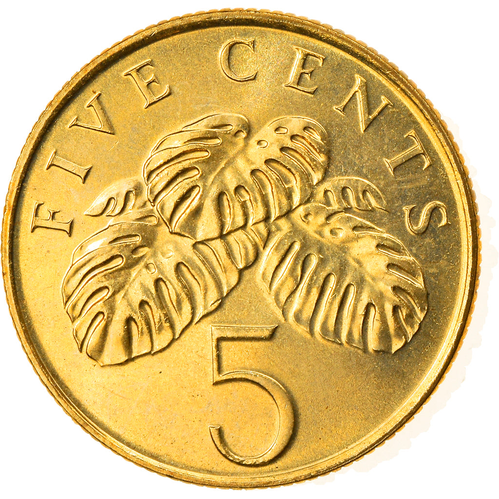 Moneta, Singapur, 5 Cents, 1995, Singapore Mint, MS(63), Aluminium-Brąz, KM:99