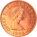 Coin, Jersey, Elizabeth II, 2 Pence, 1992, MS(63), Copper Plated Steel, KM:55b