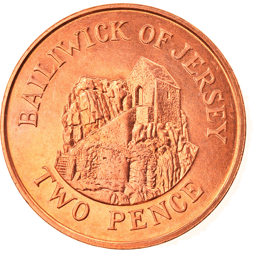 Coin, Jersey, Elizabeth II, 2 Pence, 1992, MS(63), Copper Plated Steel, KM:55b
