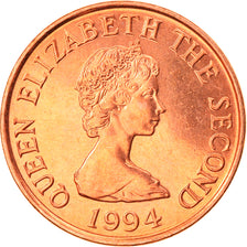 Coin, Jersey, Elizabeth II, Penny, 1994, MS(63), Copper Plated Steel, KM:54b