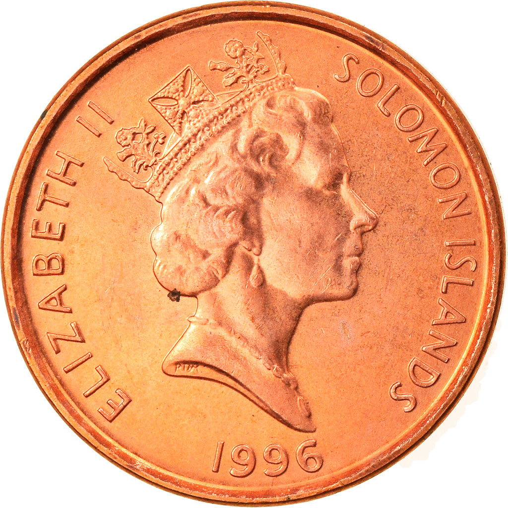 Coin, Solomon Islands, Elizabeth II, Cent, 1996, MS(63), Bronze Plated Steel
