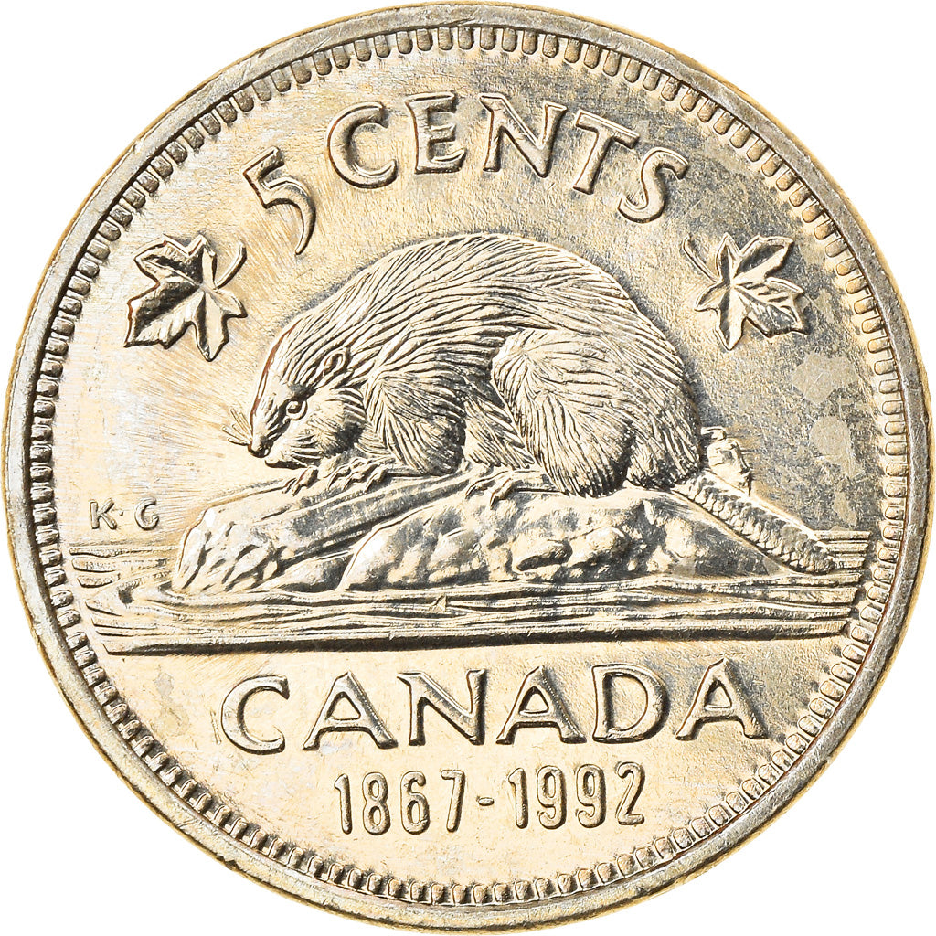 Moneta, Canada, Elizabeth II, 5 Cents, 1992, Royal Canadian Mint, Ottawa, SPL