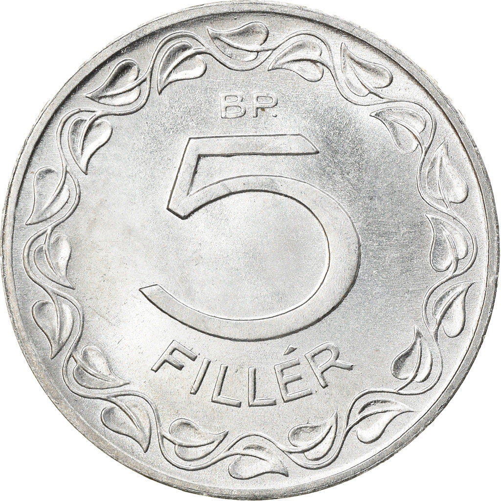 Coin, Hungary, 5 Filler, 1977, Budapest, MS(63), Aluminum, KM:549