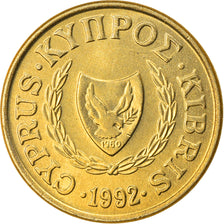 Münze, Zypern, Cent, 1992, UNZ, Nickel-brass, KM:53.3