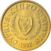 Münze, Zypern, Cent, 1992, UNZ, Nickel-brass, KM:53.3
