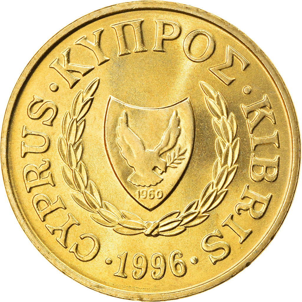 Münze, Zypern, 2 Cents, 1996, UNZ, Nickel-brass, KM:54.3