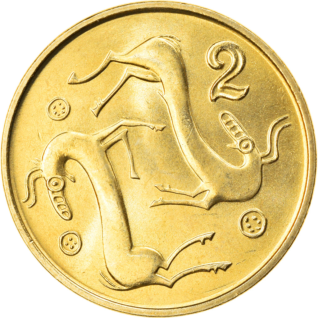 Münze, Zypern, 2 Cents, 1996, UNZ, Nickel-brass, KM:54.3