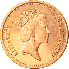 Coin, Gibraltar, Elizabeth II, 2 Pence, 1995, MS(63), Copper Plated Steel