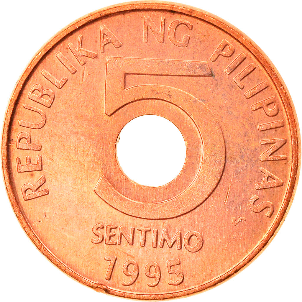Monnaie, Philippines, 5 Sentimos, 1995, SUP, Copper Plated Steel, KM:268
