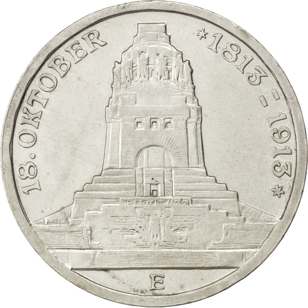 German States, 3 Mark, 1913, Muldenhütten, KM #1275, EF(40-45), Silver, 33,...
