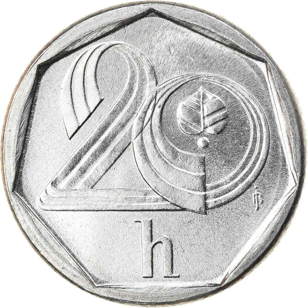 Münze, Tschechische Republik, 20 Haleru, 1994, VZ, Aluminium, KM:2.1