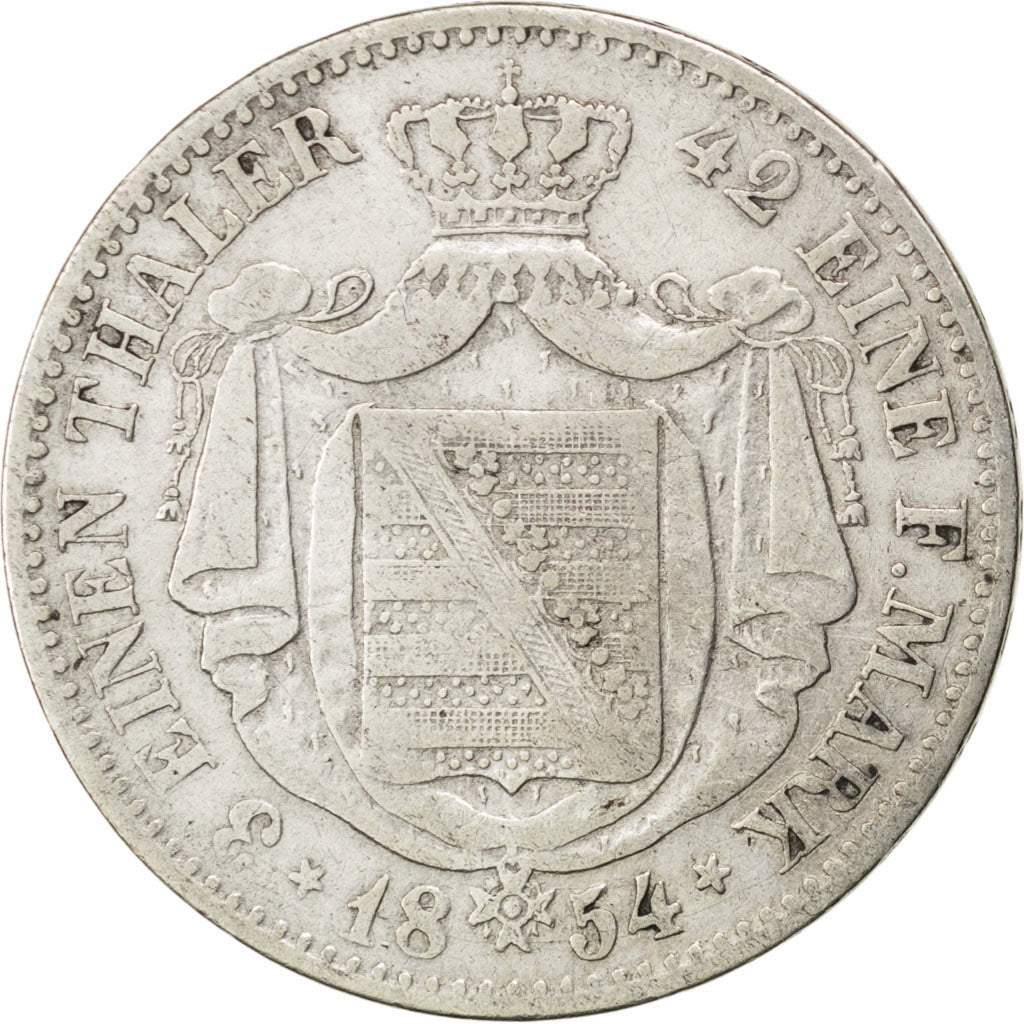 Coin, German States, SAXONY-ALBERTINE, Friedrich August II, 1/3 Thaler, 1/2