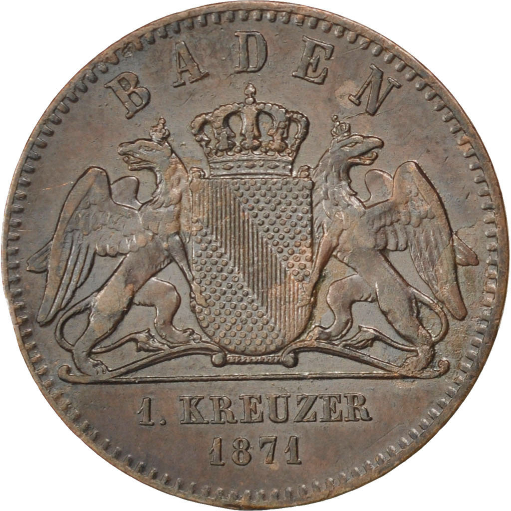 GERMAN STATES, Kreuzer, 1871, KM #252, AU(50-53), Copper, 4.26