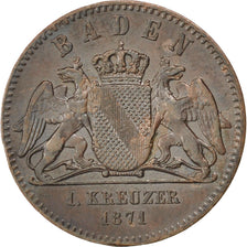 GERMAN STATES, Kreuzer, 1871, KM #252, AU(50-53), Copper, 4.26