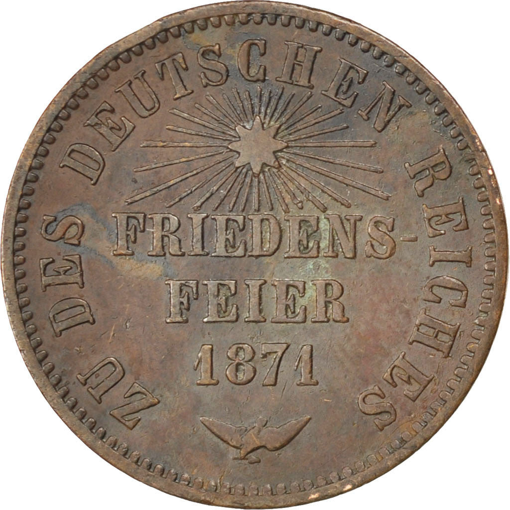 GERMAN STATES, Kreuzer, 1871, KM #252, AU(50-53), Copper, 4.26