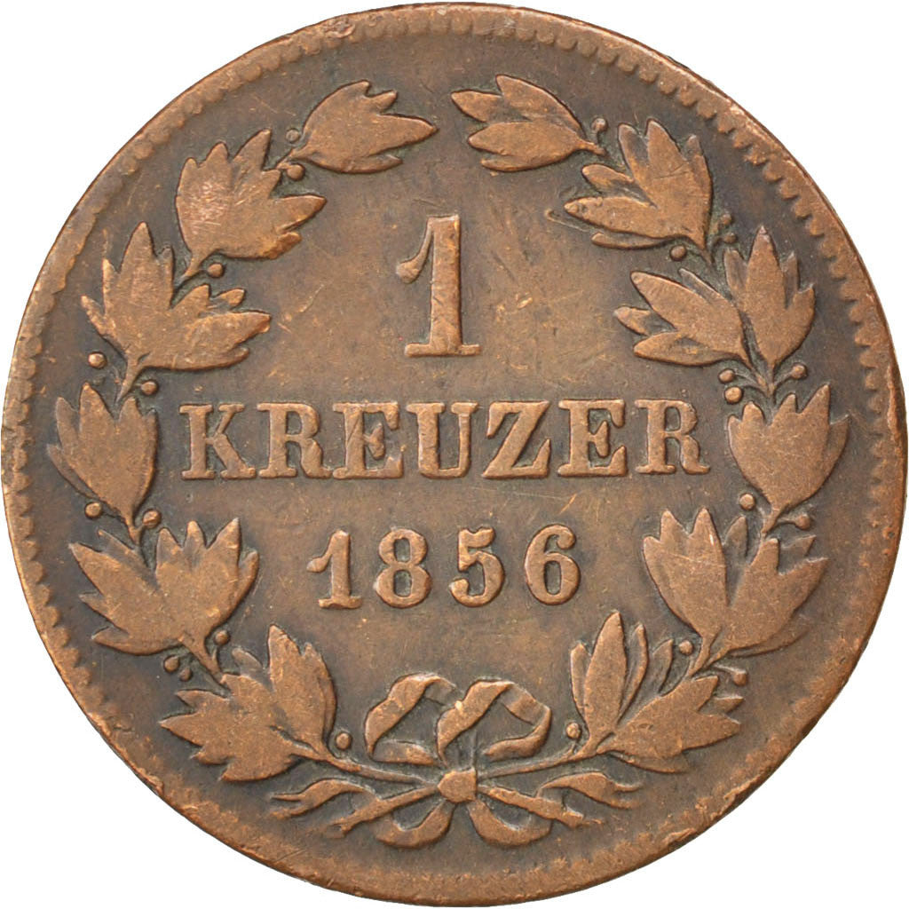 GERMAN STATES, Kreuzer, 1856, KM #232, VF(30-35), Copper, 3.85