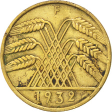 GERMANY, WEIMAR REPUBLIC, 10 Reichspfennig, 1932, Stuttgart, KM #40, EF(40-45),.