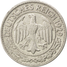 GERMANY, WEIMAR REPUBLIC, 50 Reichspfennig, 1929, Munich, KM #49, EF(40-45),...