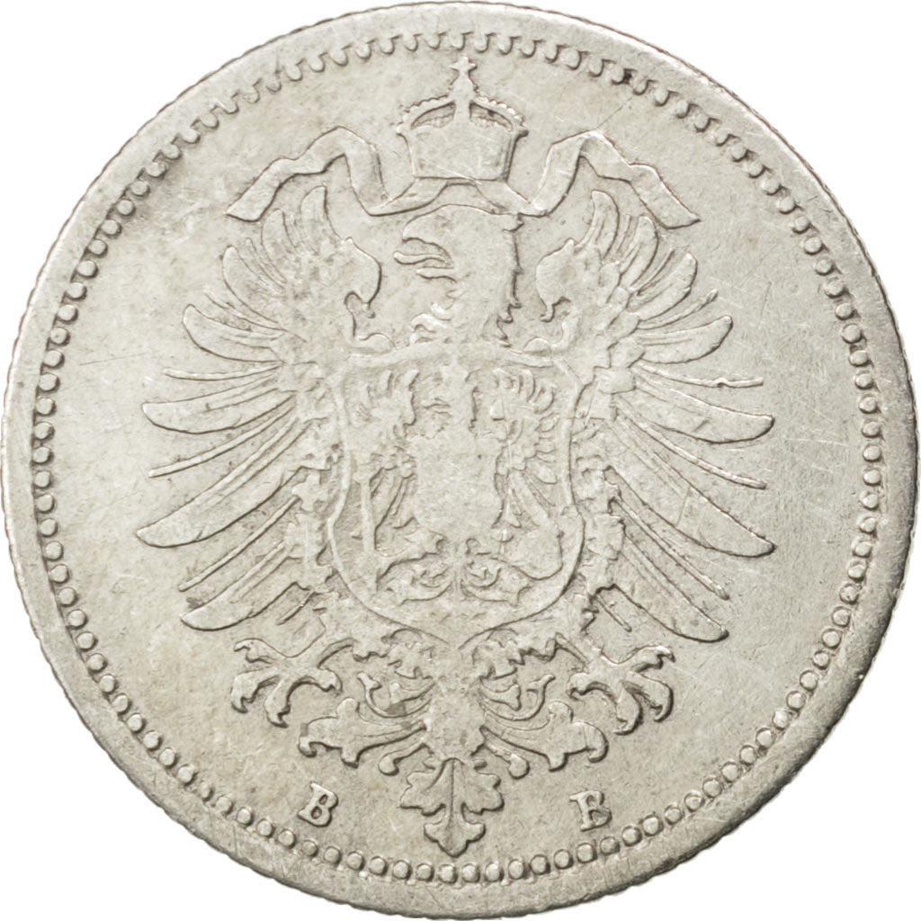 GERMANY - EMPIRE, 20 Pfennig, 1875, Hannover, KM #5, EF(40-45), Silver, 1.10